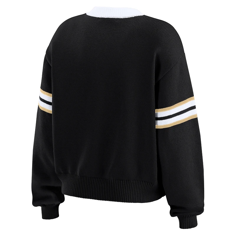 Sweat-shirt à lacets noir New Orleans Saints pour femme WEAR by Erin Andrews