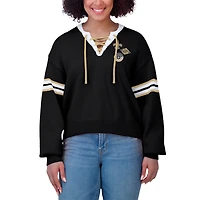 Pull à lacets noir New Orleans Saints pour femme WEAR by Erin Andrews