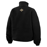 Veste polaire noire à demi-zip pour femme WEAR by Erin Andrews des New Orleans Saints