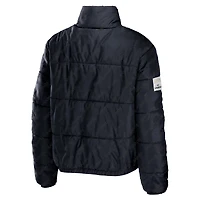 WEAR by Erin Andrews - Veste courte matelassée noire New Orleans Saints pour femme