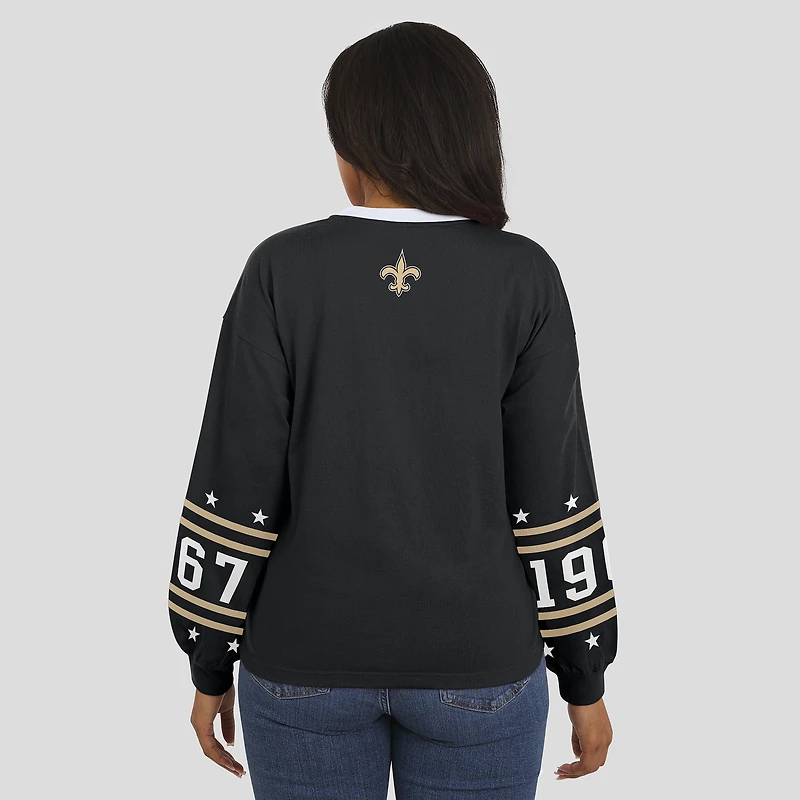 Women's WEAR by Erin Andrews  Black New Orleans Saints Sport Long-Sleeve T-Shirt