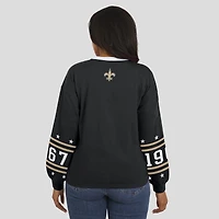 Women's WEAR by Erin Andrews  Black New Orleans Saints Sport Long-Sleeve T-Shirt