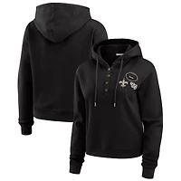 Sweat à capuche gaufré noir New Orleans Saints pour femme WEAR by Erin Andrews