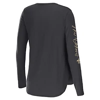 Women's WEAR by Erin Andrews Charcoal New Orleans Saints Team Scoop Neck T-Shirt
