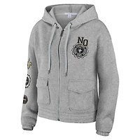 Sweat à capuche zippé pour femme WEAR by Erin Andrews Heather Grey New Orleans Saints