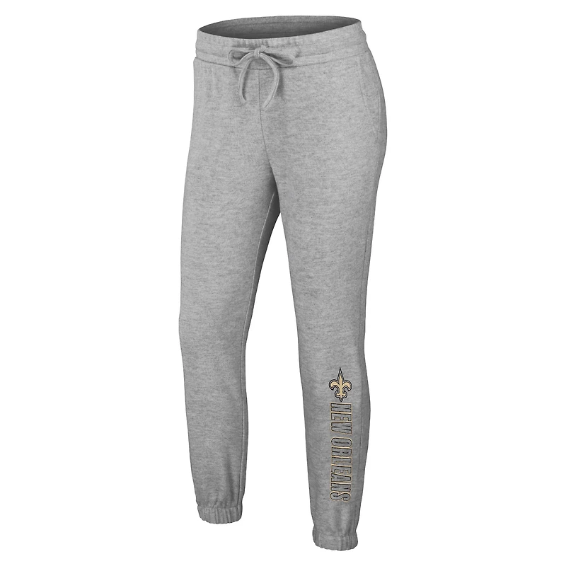 Ensemble de nuit pour femme WEAR by Erin Andrews Heather Gray New Orleans Saints en tricot à manches longues et pantalon