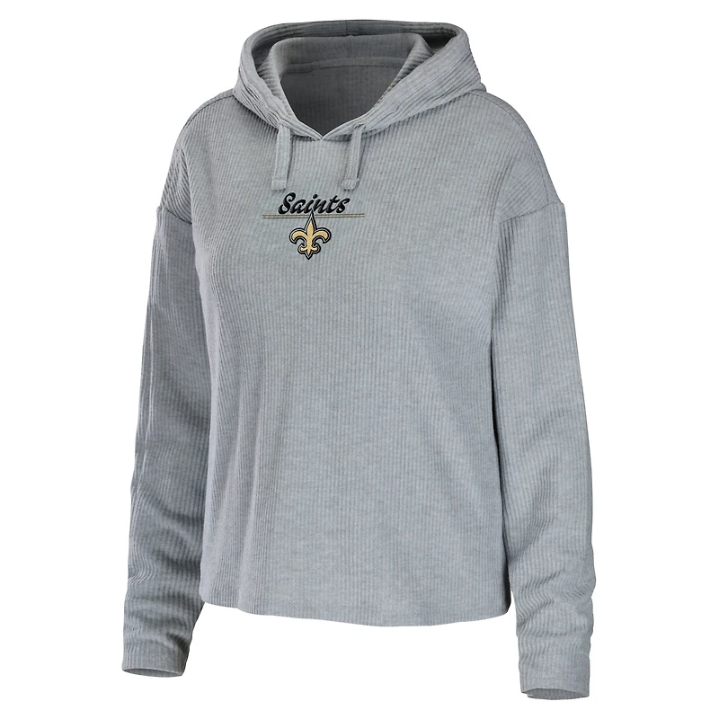 Women's WEAR by Erin Andrews Heathered Gray New Orleans Saints Pullover Hoodie & Pants Lounge Set
