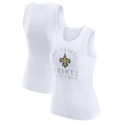Women's WEAR by Erin Andrews  White New Orleans Saints Ribbed Graphic Tank Top