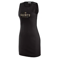 Women's WEAR by Erin Andrews x Gracie Hunt Black New Orleans Saints Ribbed Tank Dress