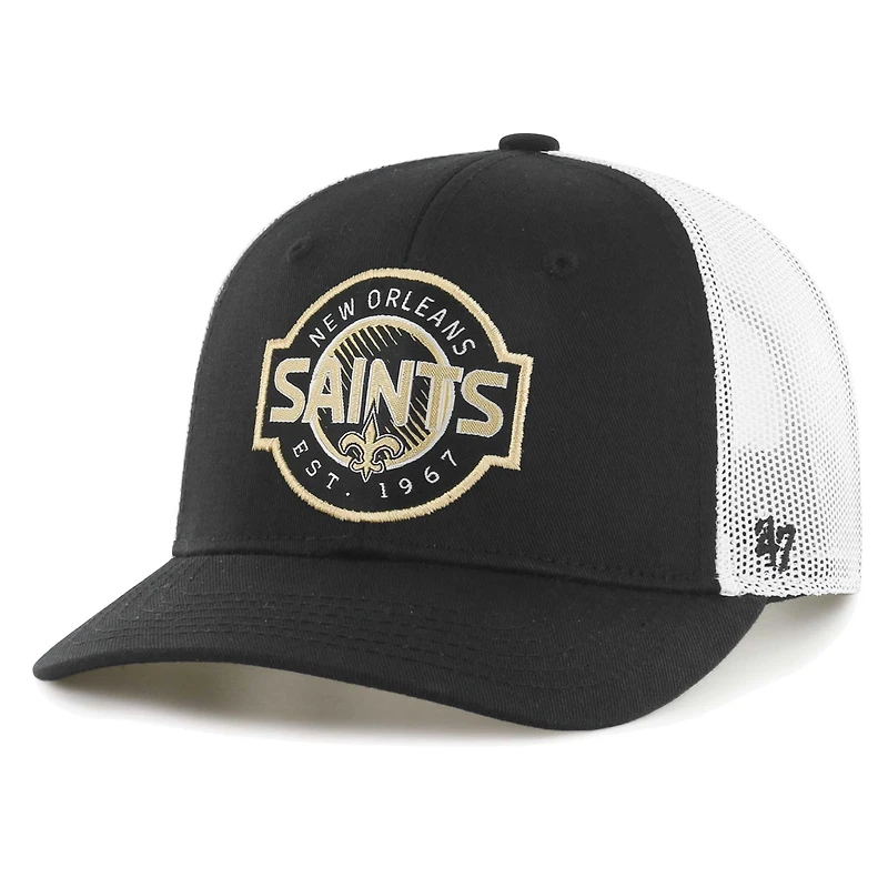 Casquette ajustable New Orleans Saints Scramble '47 noire/blanche pour jeune
