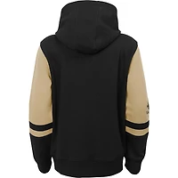 Youth Black New Orleans Saints Colorblock Full-Zip Hoodie
