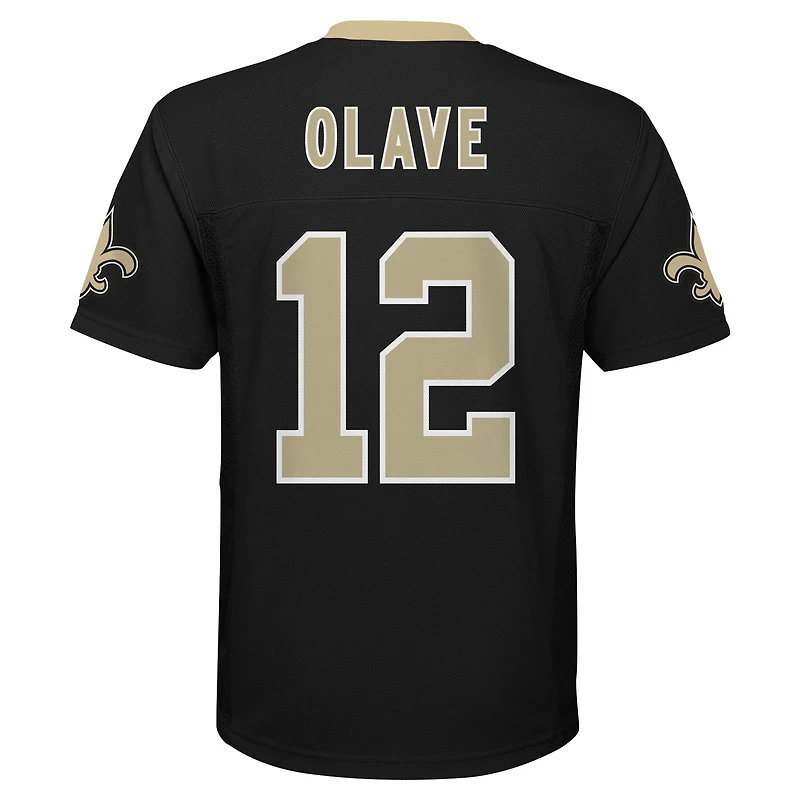 Maillot de joueur réplique Chris Olave noir des Saints la Nouvelle-Orléans pour jeunes