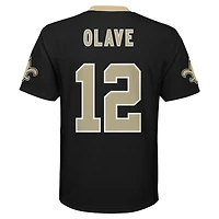 Maillot de joueur réplique Chris Olave noir des Saints la Nouvelle-Orléans pour jeunes