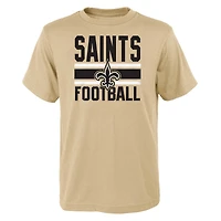 Ensemble combiné de t-shirts préférés des fans Saints la Nouvelle-Orléans dorés/noirs pour jeune