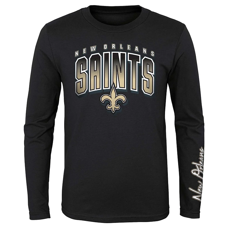 Ensemble combiné de t-shirts préférés des fans Saints la Nouvelle-Orléans dorés/noirs pour jeune
