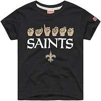 Youth Homage Charcoal New Orleans Saints Love Sign x ASL 2.0 Tri-Blend T-Shirt