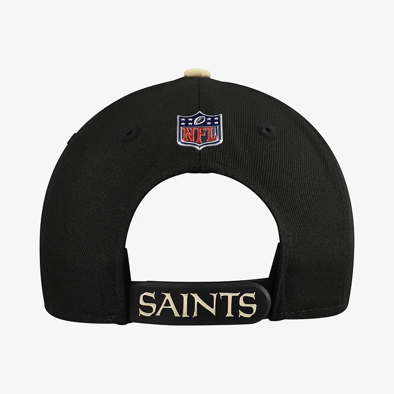 Youth New Era Black/Gold New Orleans Saints 2026 NFL Draft Pre-Curved 9FIFTY Snapback Hat