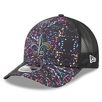 Casquette ajustable 9FORTY NFL Crucial Catch 2025 New Era noire des Saints de la Nouvelle-Orléans pour jeunes