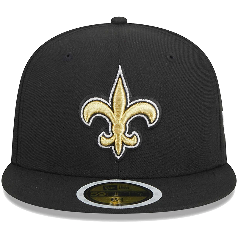 Youth New Era Black Orleans Saints  Main 59FIFTY Fitted Hat