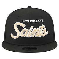 Youth New Era Black New Orleans Saints Main Script 9FIFTY Snapback Hat
