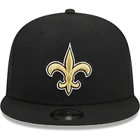 Youth New Era Black New Orleans Saints  Main Trucker 9FIFTY Snapback Hat