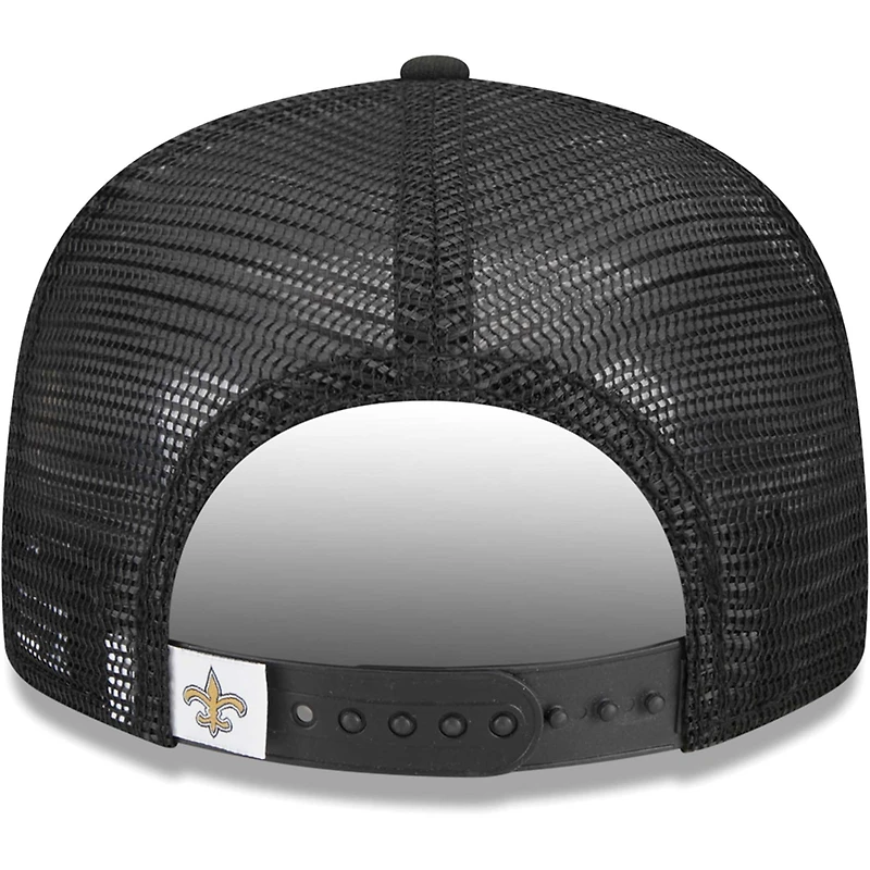 Youth New Era Black New Orleans Saints  Main Trucker 9FIFTY Snapback Hat