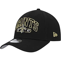 Casquette réglable noire New Era Saints Outline 9FORTY pour jeune