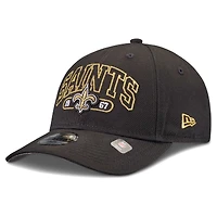 Youth New Era Black New Orleans Saints Outline 9FORTY Adjustable Hat