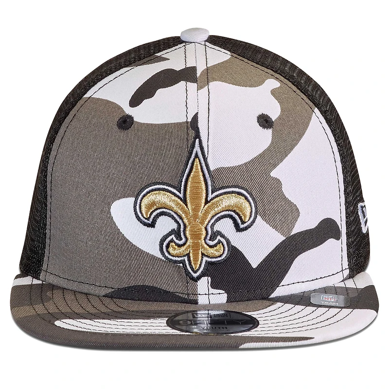 Casquette trucker New Era 9FIFTY pour jeunes, camouflage/noir, Saints de la Nouvelle-Orléans