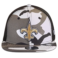 Casquette trucker New Era 9FIFTY pour jeunes, camouflage/noir, Saints de la Nouvelle-Orléans