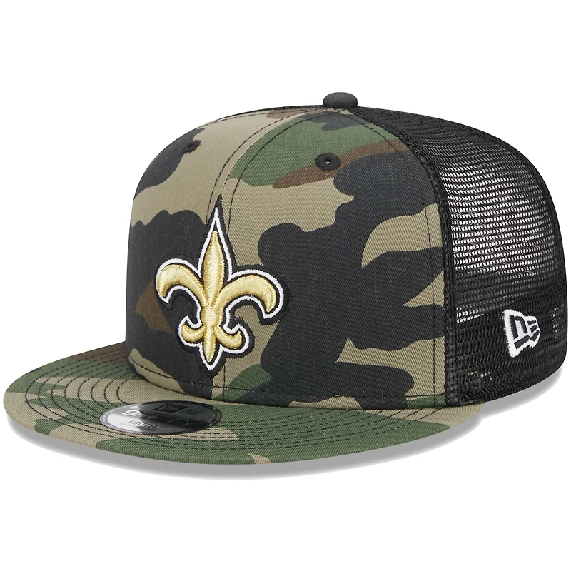 Youth New Era Camo New Orleans Saints Main Trucker 9FIFTY Snapback Hat