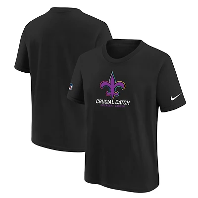 Youth Nike Black New Orleans Saints 2024 NFL Crucial Catch T-Shirt