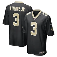 Maillot de match Nike Travis Etienne Jr. noir pour jeunes, New Orleans Saints