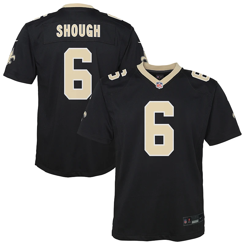 Maillot Nike Tyler Shough noir pour jeune des New Orleans Saints