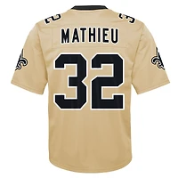 Maillot de jeu inversé Nike Tyrann Mathieu doré pour jeunes des Saints la Nouvelle-Orléans
