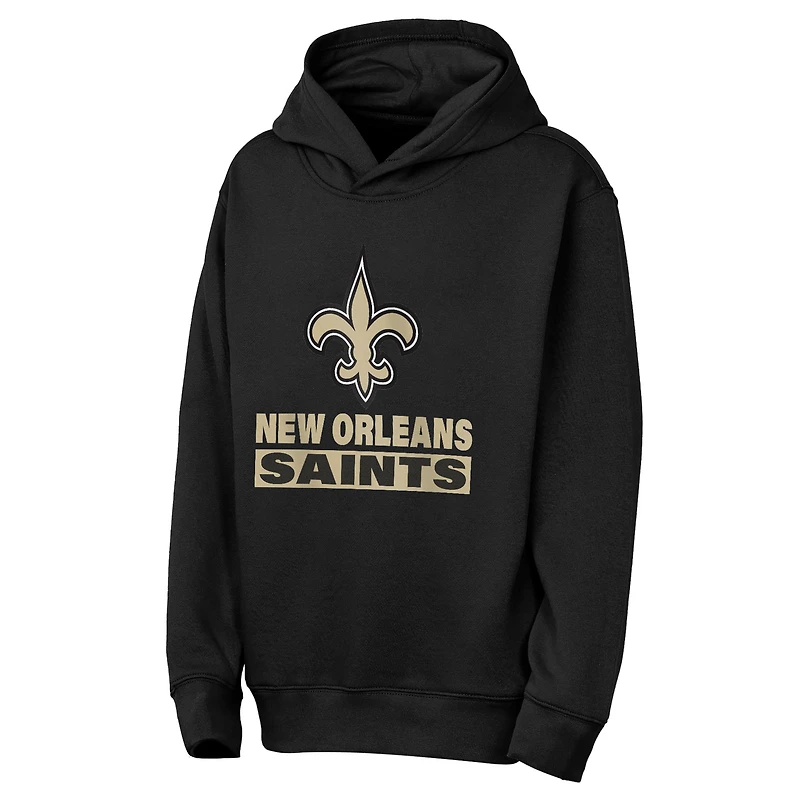 Youth Outerstuff  Black New Orleans Saints Back to Basics Hoodie