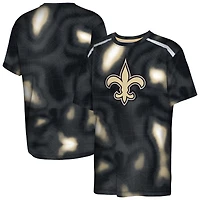 Youth Outerstuff Black New Orleans Saints End Zone Dri-Tek T-Shirt