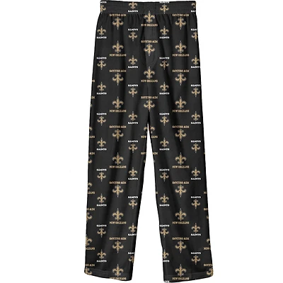 Pantalon de pyjama imprimé noir Youth Outerstuff New Orleans Saints