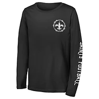 Youth Outerstuff Black New Orleans Saints Rumble Long Sleeve T-Shirt