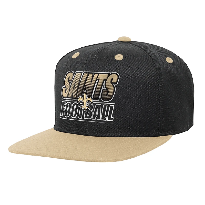 Casquette snapback noire dégradée des New Orleans Saints pour jeunes Outerstuff