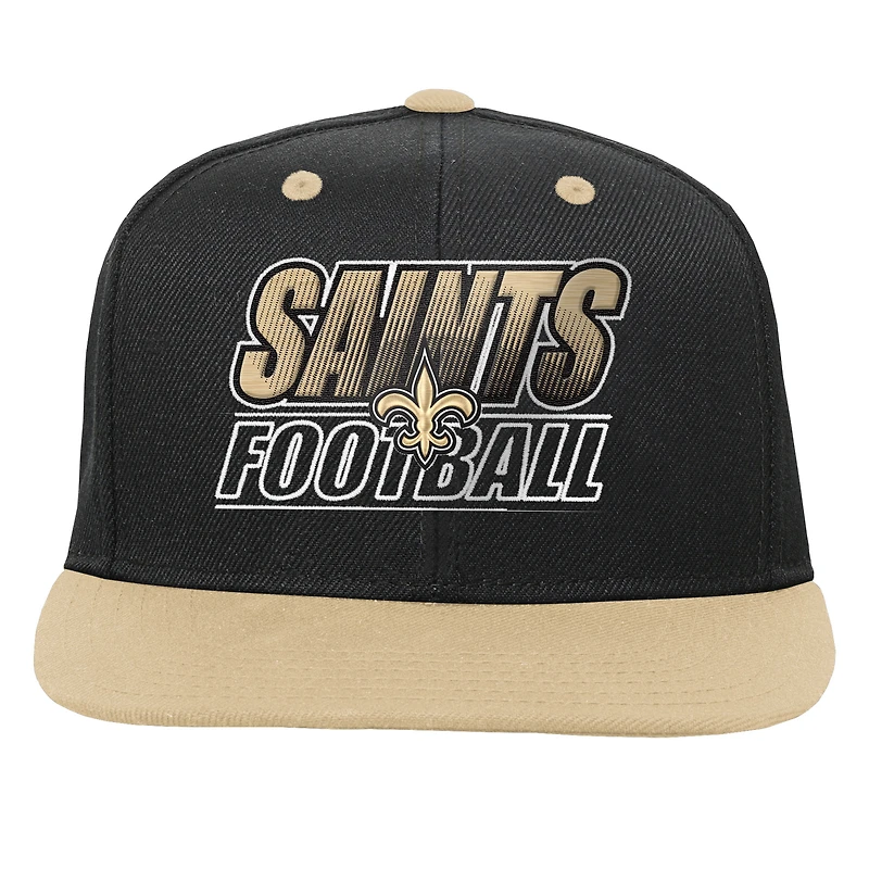 Youth Outerstuff Black New Orleans Saints Team Gradient Deadstock Snapback Hat