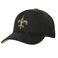 Youth Outerstuff Black New Orleans Saints Team Pre-Curved Adjustable Hat