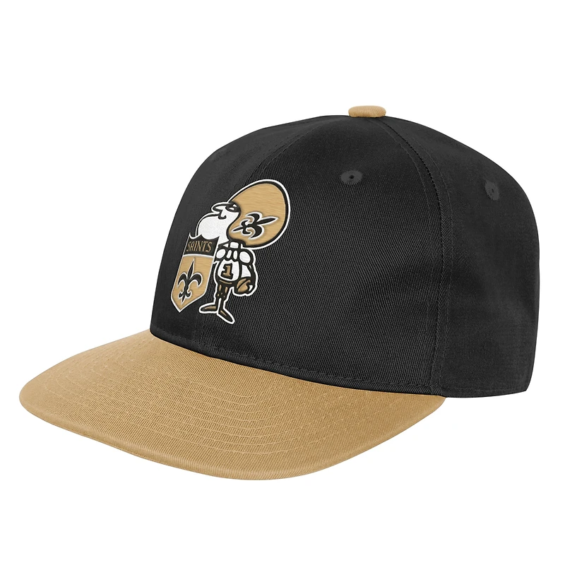 Youth Outerstuff Black New Orleans Saints True Retro Adjustable Hat