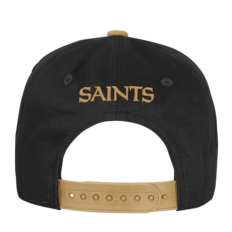 Youth Outerstuff Black New Orleans Saints True Retro Adjustable Hat