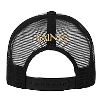 Youth White/Black New Orleans Saints Essentials Trucker Adjustable Hat