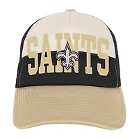 Youth White/Gold New Orleans Saints Modern Fan Trucker Adjustable Hat