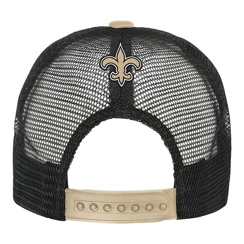 Youth White/Gold New Orleans Saints Modern Fan Trucker Adjustable Hat