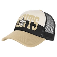 Casquette trucker ajustable blanche et or pour jeunes fans des Saints de la Nouvelle-Orléans