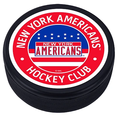 New York Americans - Rondelle de hockey texturée classique vintage