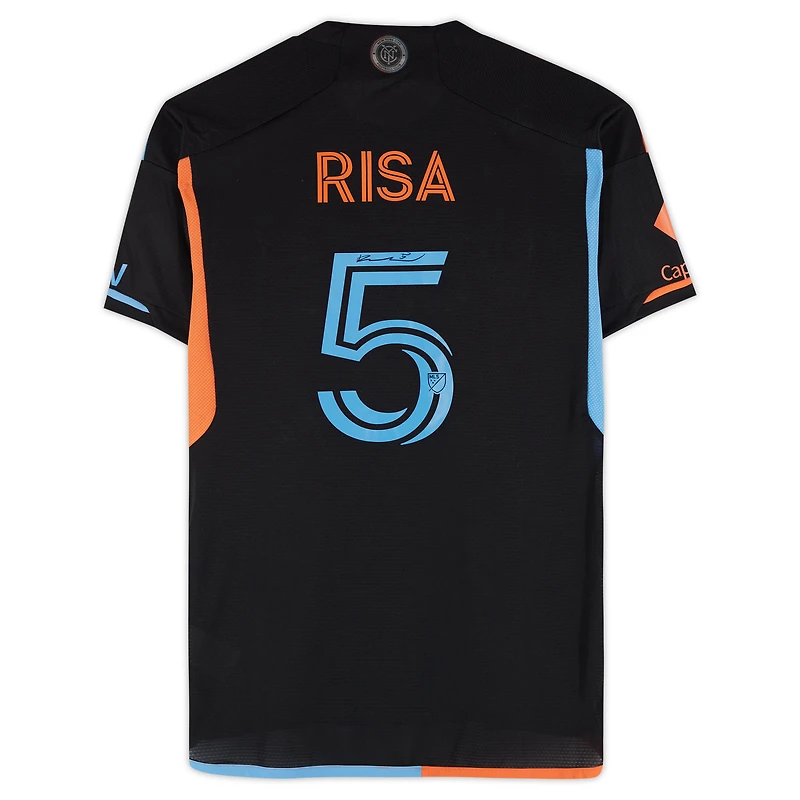 Birk Risa New York City FC Autographed Match-Used #5 Black adidas Jersey from the 2024 MLS Season - Size M